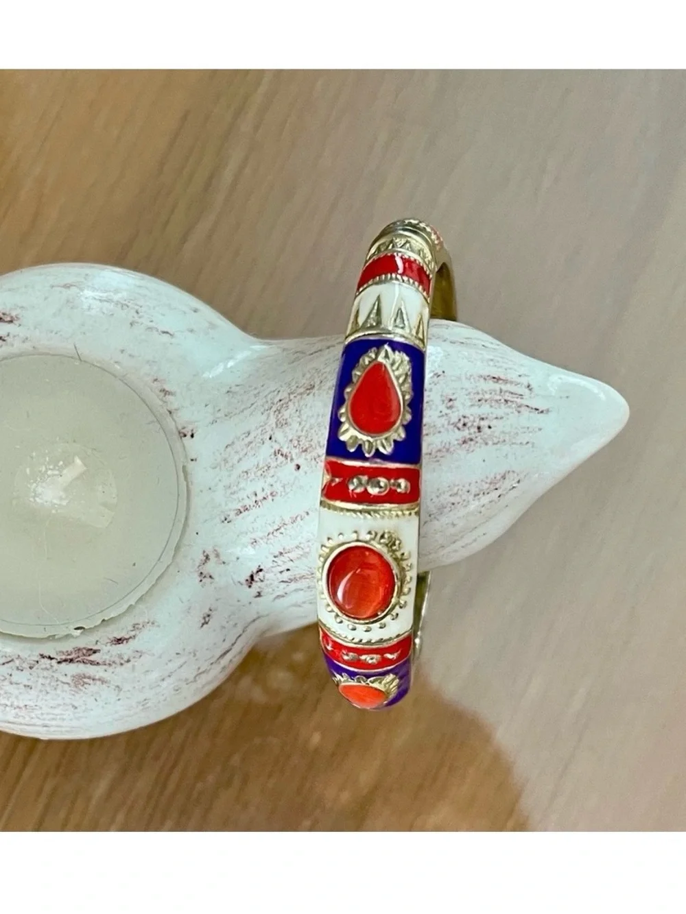 Vintage Enamel Cuff Bracelet
